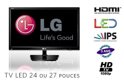 Télévision LED LG 24 pouces à 209,99 € au lieu de 249 €
