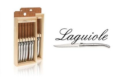 2 coffrets de 6 couteaux de table Laguiole en inox à 14,90 € (+ 6,60 € de frais de port)