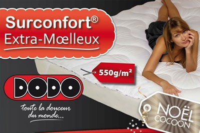 Surmatelas confort DODO extra moelleux dès 49,90 € au lieu de 99,90 € 