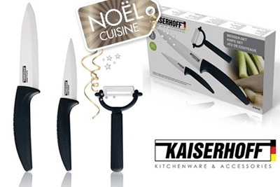 Coffret de couteaux en céramique Kaiserhoff haut de gamme à 19,90 € au lieu de 49,90 €