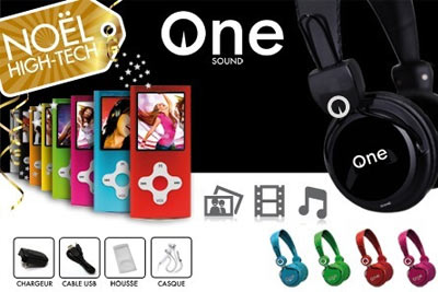 Lecteur MP4 One Sound, 4Go avec accessoires à 29,90 € au lieu de 99 €