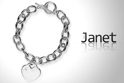 Bracelet Janet avec pendentif coeur en argent orné d’un diamant à 49 € au lieu de 139 €