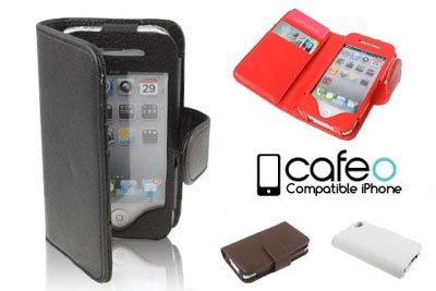 Housse portefeuille en cuir Cafeo pour iPhone 4 et 4S à 14,90 € au lieu de 29,90 €