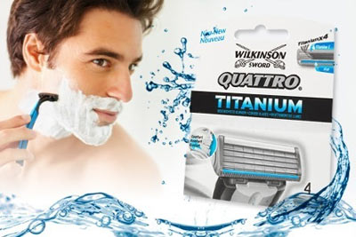 Packs de 8 lames de rasoir Wilkinson Quattro Titanium à 12,90 € au lieu de  24,90 