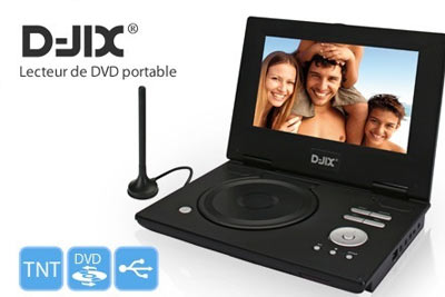 Lecteur DVD D JIX portables avec écran LCD et TV TNT intégrés à 79 € au lieu de 158 €
