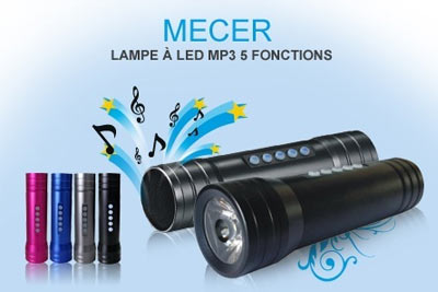 Lampe LED Mecer 5 en 1 : chargeur, MP3, enceinte, alarme à 29,99 € au lieu de 69,90 €