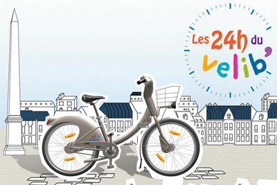 Grand relais INSOLITE gratuit de Vélib' sur les Champs Elysées 