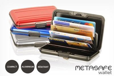 Porte-cartes Metasafe en aluminium ultra résistant à 8,90 € au lieu de 24,95 €
