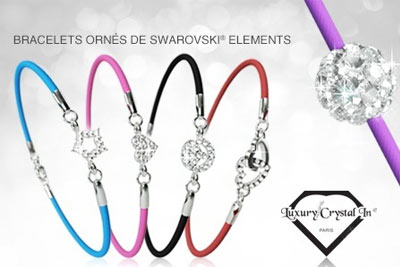 Bracelet orné de cristaux Swarovski Elements, 5 motifs et coloris au choix à 9,90 € au lieu de 35 €