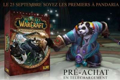 Pré-vente exceptionnelle du jeu World of Warcraft extension Mists of Pandaria