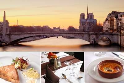 Dîner raffiné avec champagne sur les bords de Seine avec une belle vue sur Notre Dame 