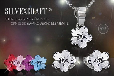 Boucles d'oreilles et collier Fleurs Silvexcraft à 19,90 € au lieu de 139,77 €