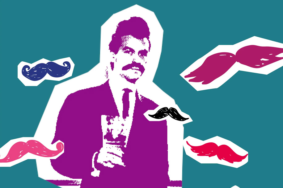 la moustache dans le retro
