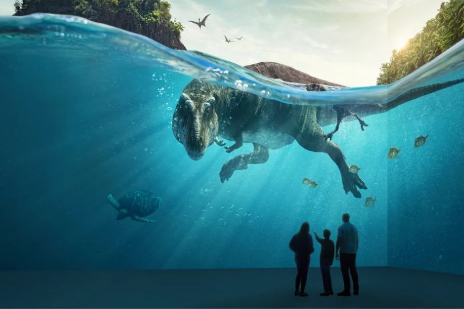 Planète Préhistorique : les dinosaures s’invitent à l’Atelier des Lumières