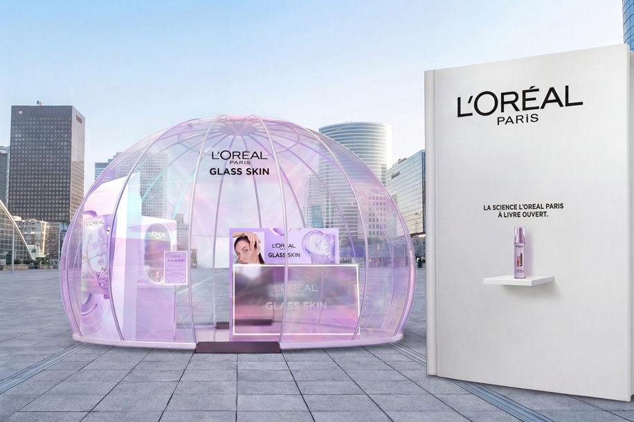 Pop up gratuit “Glass Skin” signée L’Oréal Paris sur le Parvis de La Défense