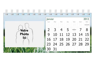 Calendrier photos personnalisé gratuit (hors frais de port de 6,28 €)  