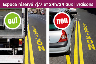 Stationnement gratuit sur les places de livraison ! 