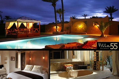 Marrakech à l'hôtel de prestige Villa 55 : 4J/3N pour 2 avec hammam et massage pour 279 € au lieu de 624 €