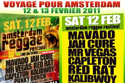 Voyage à Amsterdam avec concert de Capleton, Red Rart,  Mr Vegas, Jah Cure + hôtel + transport à 150 €