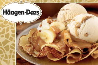 2 crêpes ou 2 gaufres avec crèmes glacées Dulce de Leche et Banoffee pour 9,50 € au lieu de 20 € chez Häagen-Dazs