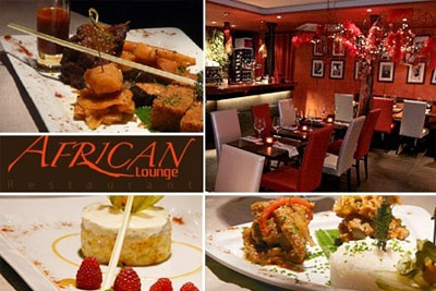 Entrée, plat, garniture, dessert et verre de vin à 29 € au lieu de 60 à l'African Lounge