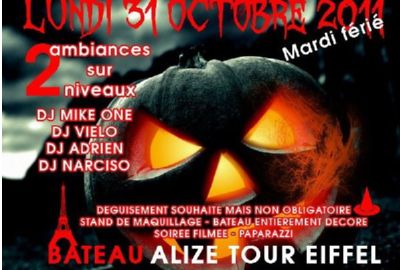 Soirée Halloween sur un bateau avec Dj Mike One (du clip Admiral T oh yeah) et stand de maquillage gratuit