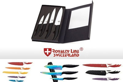 3 couteaux en Titane ou 6 couteaux Design en Inox Royalty Line dès 29,90 €