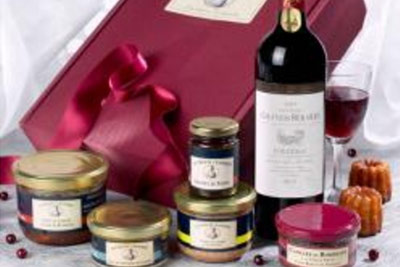 Coffret dégustation de foie gras, cannelés et Bordeaux