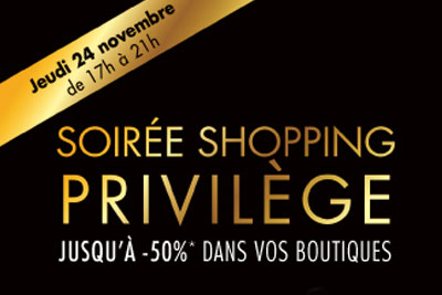 Soirée Shopping Privilège gratuite avec DJs, jusqu'à -50% dans plein de boutiques du Forum des Halles et dégustations gratuites !