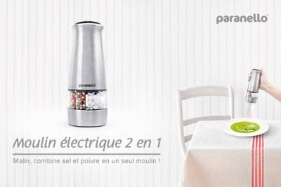 Moulin électrique poivre/sel Paranello à 14,90 € au lieu de 49 €