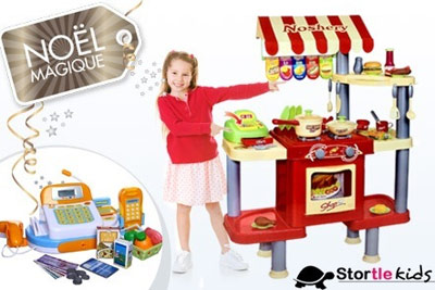 Caisse enregistreuse (24,90€) ou une dinette fast food (34,90€) pour vos enfants