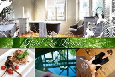 1 nuit en chambre privilège à 175 € au lieu de 349 € avec piscine, sauna, jacuzzi, bain à remous, dîner, modelage au spa Nuxe à l’Hôtel La Licorne ***