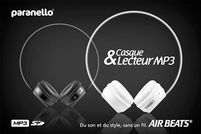 Casque sans fil Air Beats de Paranello, lecteur MP3 intégré à 19,99 € au  lieu