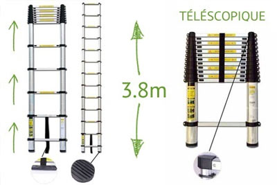 Echelle télescopique intérieur et extérieur à 54,90 € au lieu de 119 €