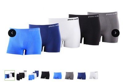 Pack de 5 boxers Pierre Cardin pas cher à 17,99 € au lieu de 89,99 €