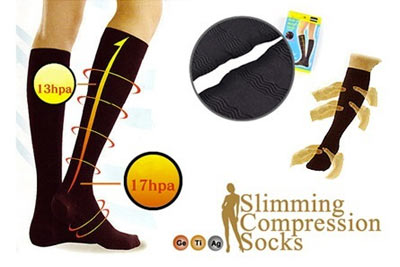 Paire de bas de contention Slimming Compression Socks à 9,99 € au lieu de 24,90 €