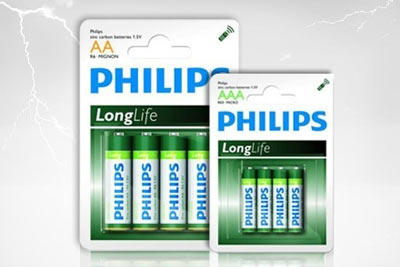 Lot de 96 piles Philips LongLife à 27,90 € au lieu de 240 €