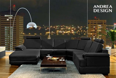 Canapé d’angle simili cuir 7 à 9 places Andrea Design à 869 € au lieu de 1399 €