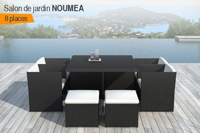 Ensemble mobilier de jardin Noumea en résine tressée à 589,80 € au lieu de 1190 €