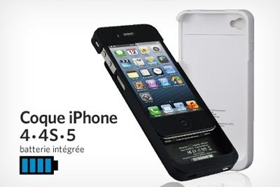 Chargeur coque iPhone 4 et 4S ou iPhone 5 dès 29,99 € au lieu de 49,95 €