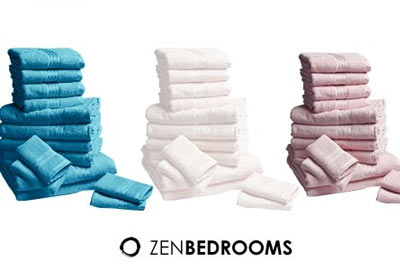 7 serviettes de bain 100% coton Egyptien Zen Bedrooms à 29,99 € au lieu de 84,96 €