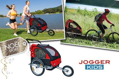 Poussette Jogger Kid 2 en 1 remorquable à votre vélo à 89,99 € au lieu de 219 €