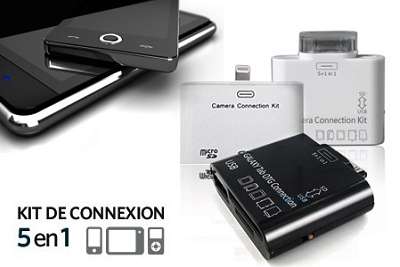 Kit de connexion 5 en 1 pour iPad ou Samsung Galaxy Tab pas cher à 9,90 €