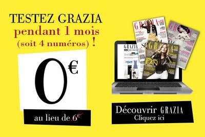 4 numéros gratuits de l'édition numérique du magazine Grazia