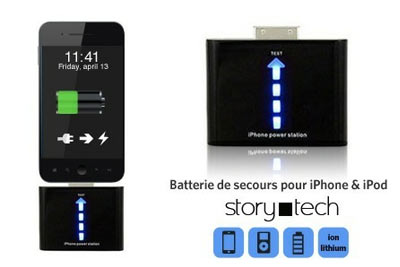 Batterie externe iPhone et iPod Story Tech à 14,99 € au lieu de 40 € 