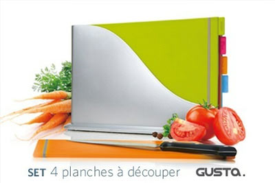 Ensemble de 4 planches à découper Gusta en résine à 19,90 € au lieu de 49,90 €