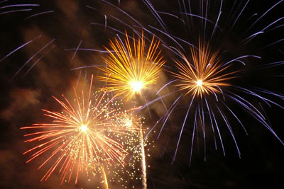 Feu d'artifice sur la Seine avec comme thème 