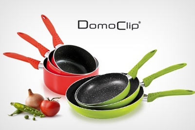 Lot de 3 poêles ou casseroles revêtement pierre DomoClip dès 34,90 € au lieu de 79,90 €