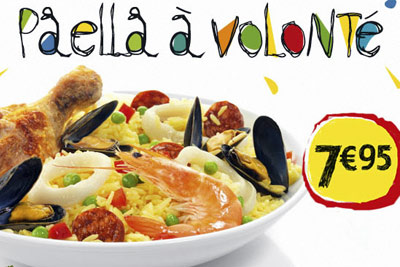 Paella à volonté à 7,95 €