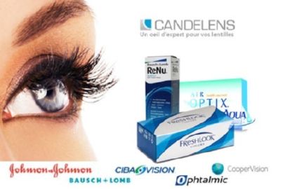  Lentilles et produits optiques avec un bon d’achat à 25 € d'une valeur 50 € valable sur le site Candelens.fr 